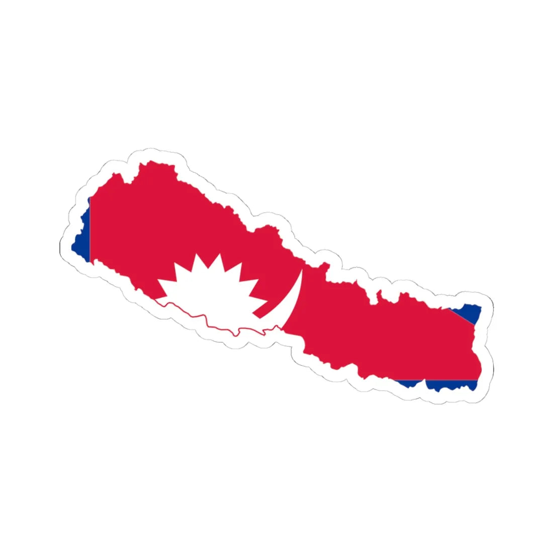 Flag map of Nepal (Nepal) STICKER Vinyl Kiss-Cut Decal - The Sticker Space