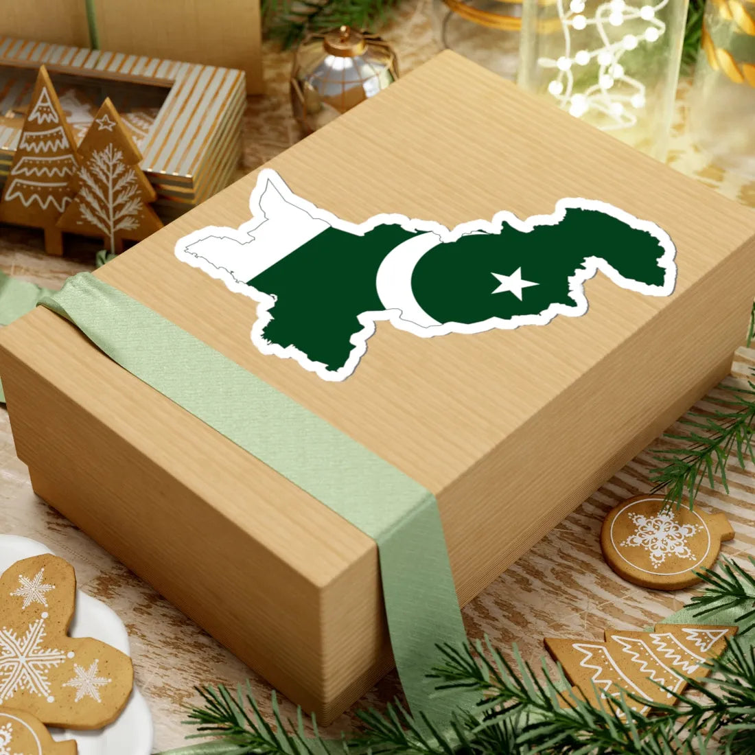 Flag-map of Pakistan de-facto (Pakistan) STICKER Vinyl Kiss-Cut Decal - The Sticker Space