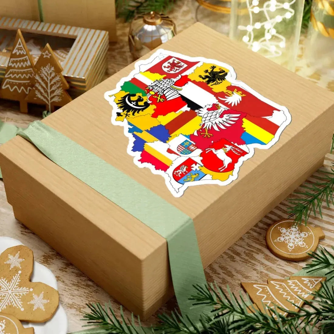 Flag-map of Poland subdivisions (Poland) STICKER Vinyl Kiss-Cut Decal - The Sticker Space