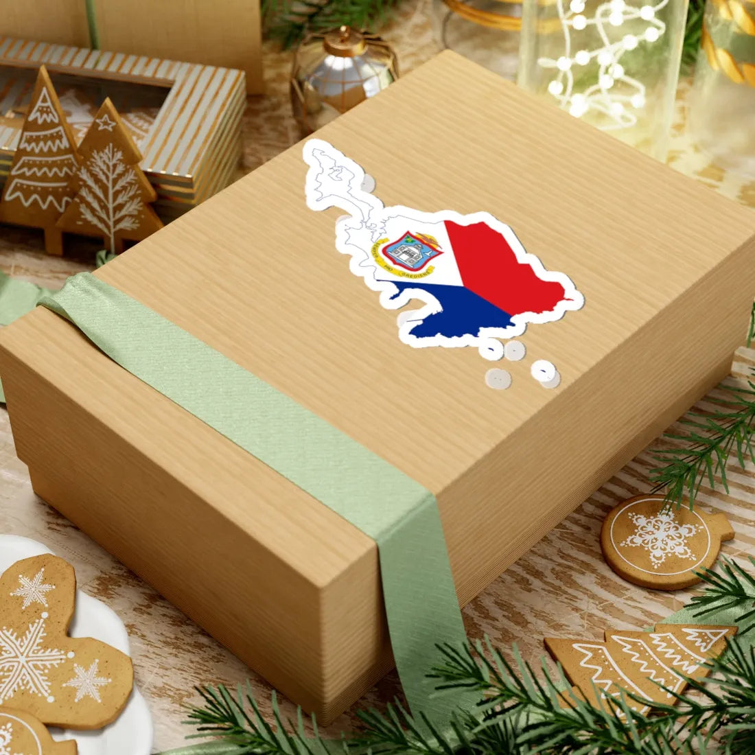 Flag-map of Sint Maarten (Netherlands) STICKER Vinyl Kiss-Cut Decal - The Sticker Space