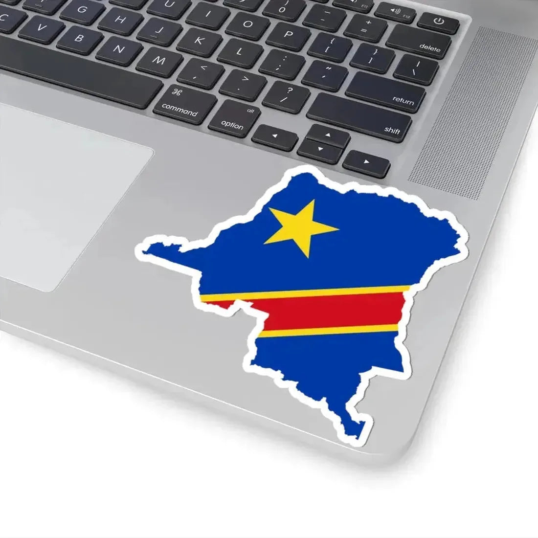 Flag map of the Democratic Republic of the Congo 1966-1971 (Congo) STICKER Vinyl Kiss-Cut Decal - The Sticker Space