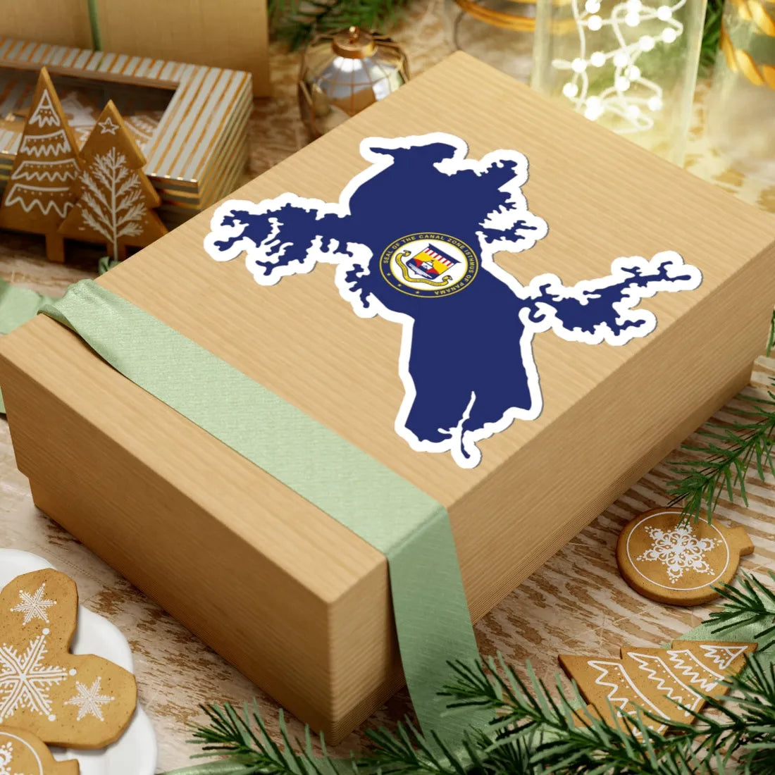 Flag Map of the Panama Canal Zone 1903-1979 (Panama) STICKER Vinyl Kiss-Cut Decal - The Sticker Space