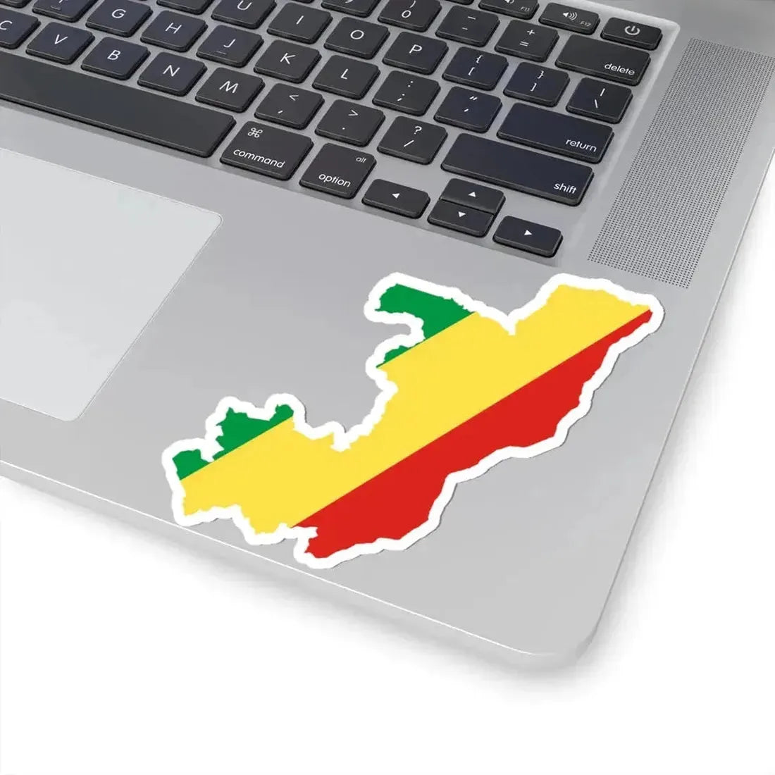 Flag map of the Republic of the Congo (Congo) STICKER Vinyl Kiss-Cut Decal - The Sticker Space