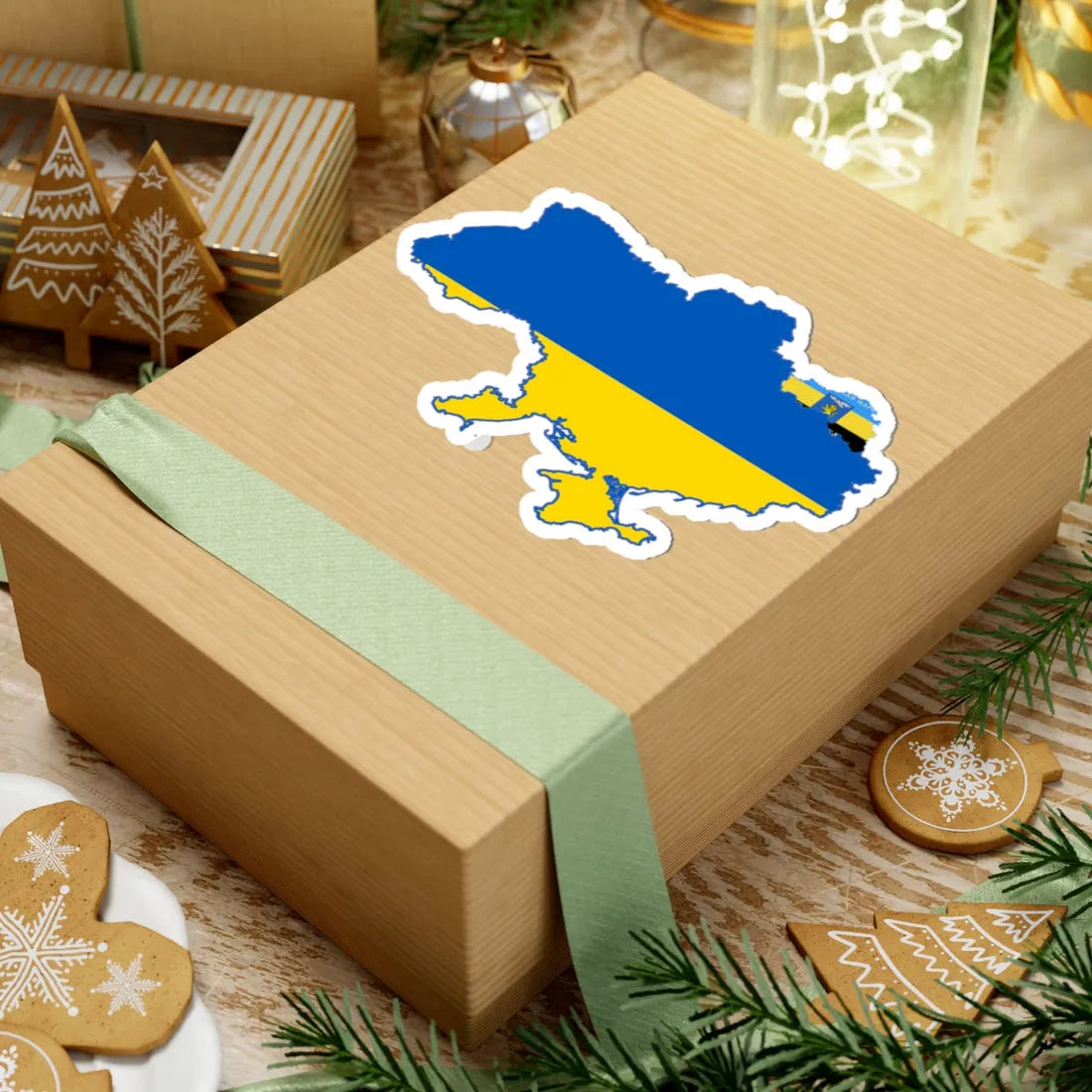 Flag map of Ukraine and the Belgorod Peoples Republic (Ukraine) STICKER Vinyl Kiss-Cut Decal - The Sticker Space