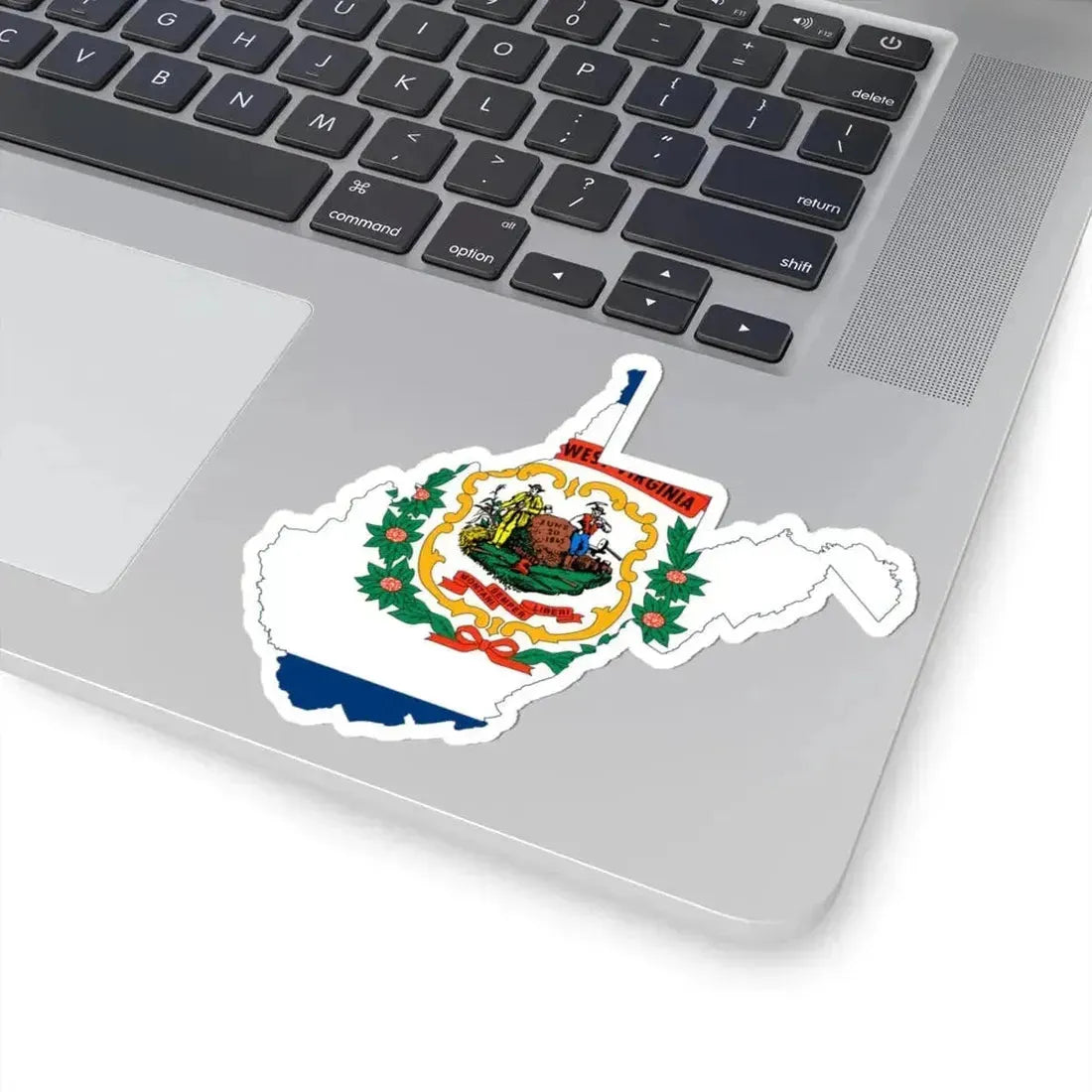 Flag-map of West Virginia (United States) STICKER Vinyl Kiss-Cut Decal - The Sticker Space
