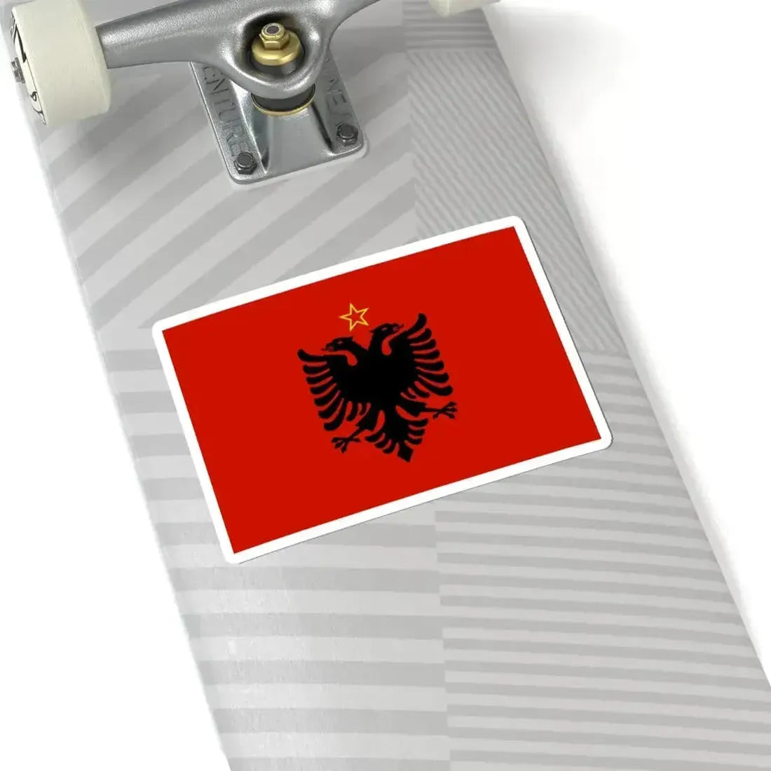 Flag of Albania 1946-1992 3-2 (Albania) STICKER Vinyl Kiss-Cut Decal - The Sticker Space