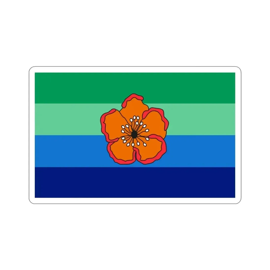 Flag of Angaur Palau STICKER Vinyl Die-Cut Decal - The Sticker Space