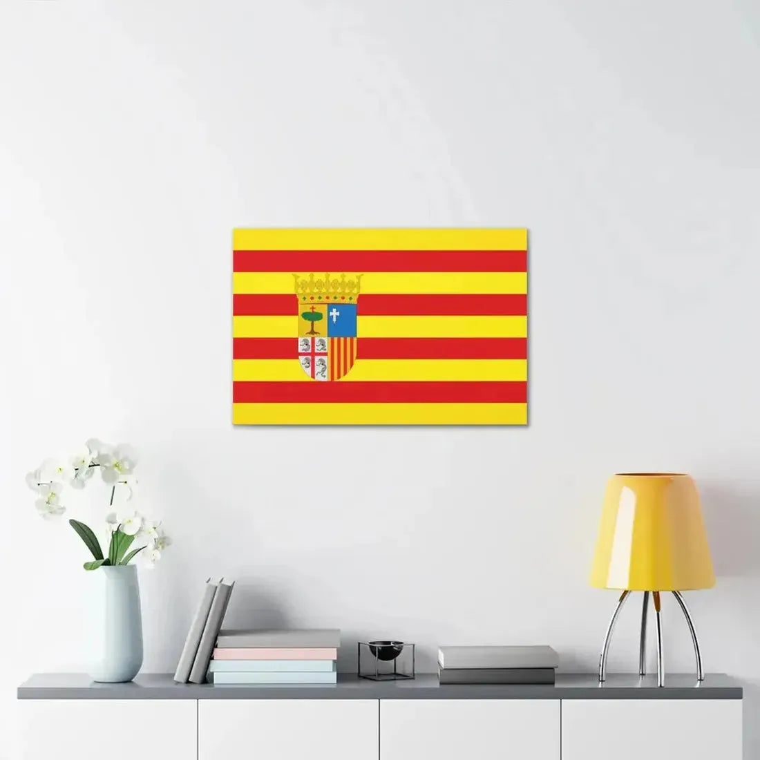 Flag of Aragon Spain - Canvas Wall Art - The Sticker Space