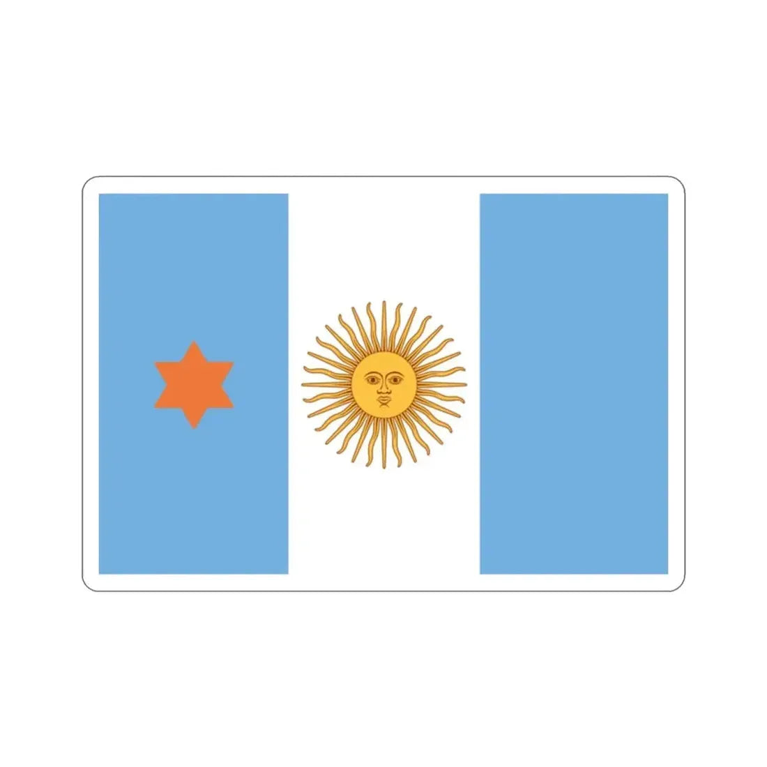 Flag of Argentine General de Brigada 1894 to 1904 STICKER Vinyl Die-Cut Decal - The Sticker Space