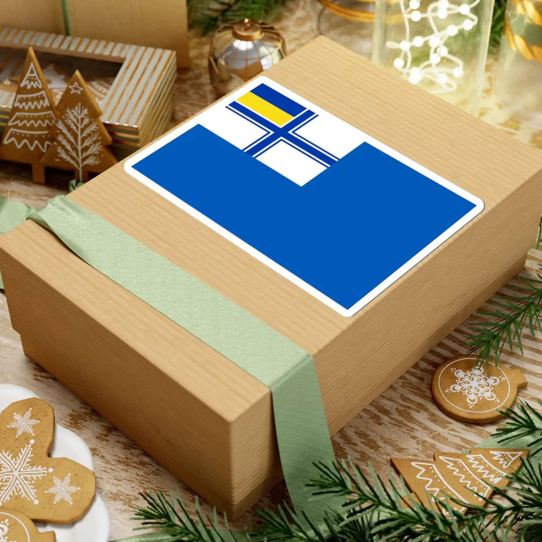 Flag of auxiliary fleet of Ukraine (Ukraine) STICKER Vinyl Kiss-Cut Decal - The Sticker Space