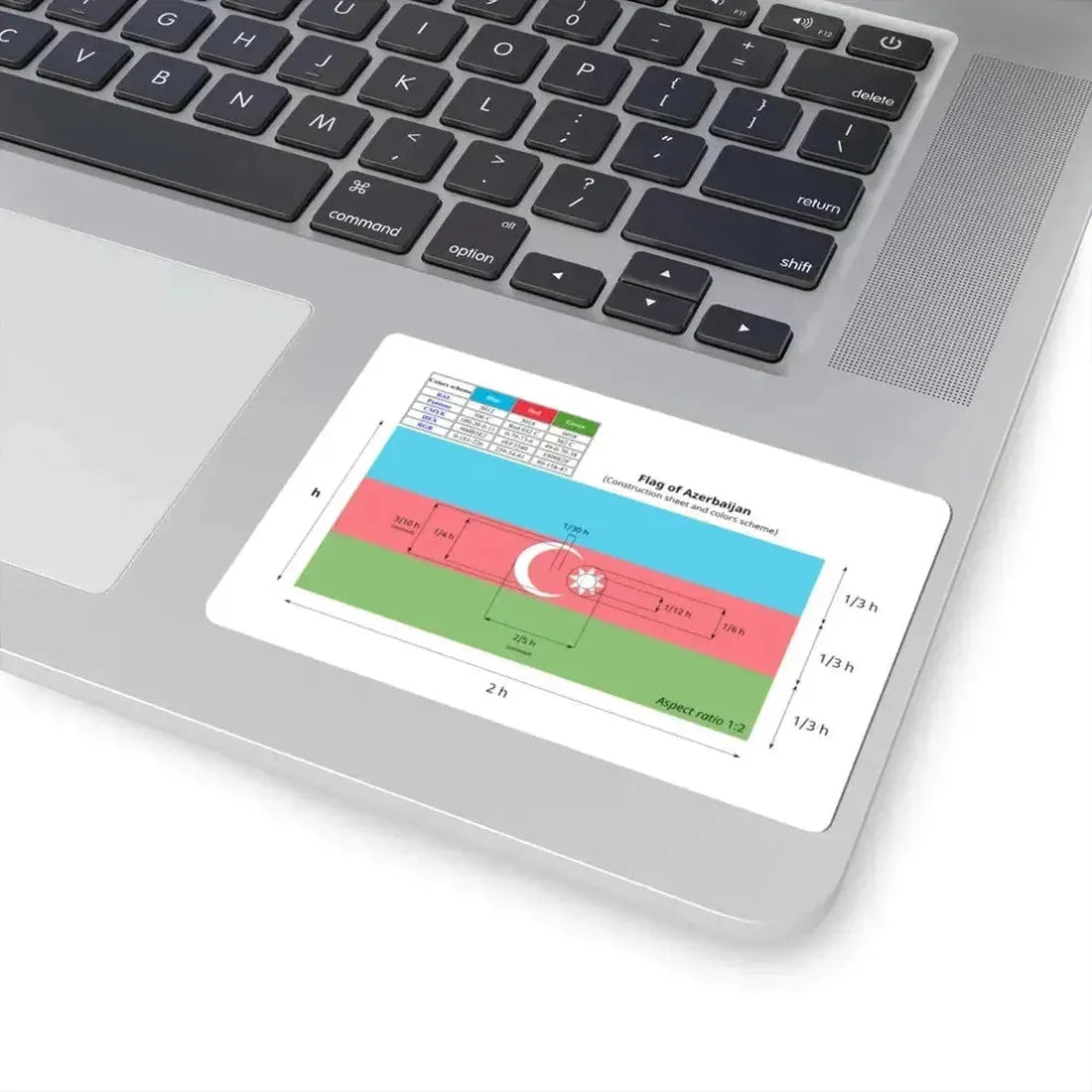 Flag of Azerbaijan construction sheet (Azerbaijan) STICKER Vinyl Kiss-Cut Decal - The Sticker Space