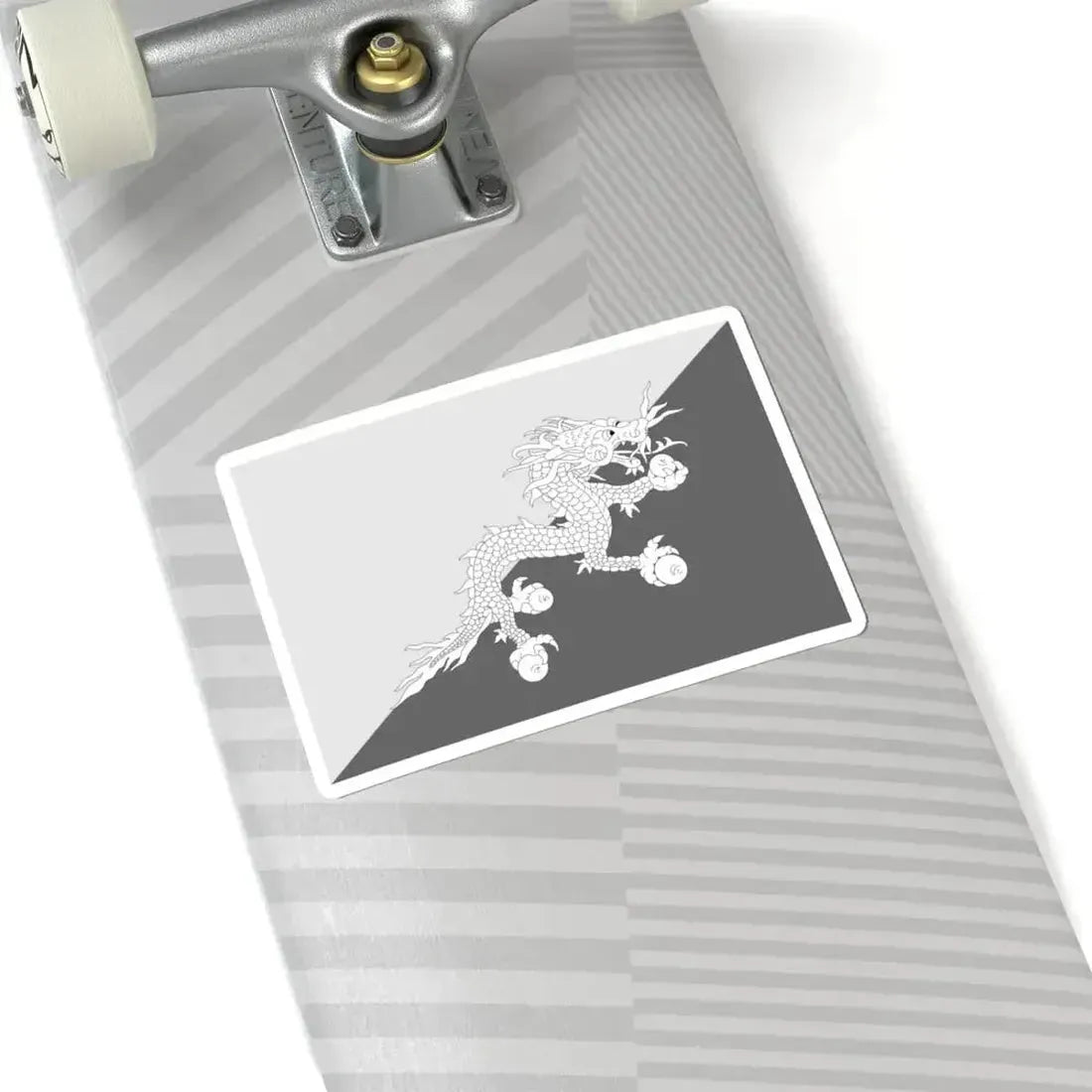 Flag of Bhutan black and white variant 1 (Bhutan) STICKER Vinyl Kiss-Cut Decal - The Sticker Space