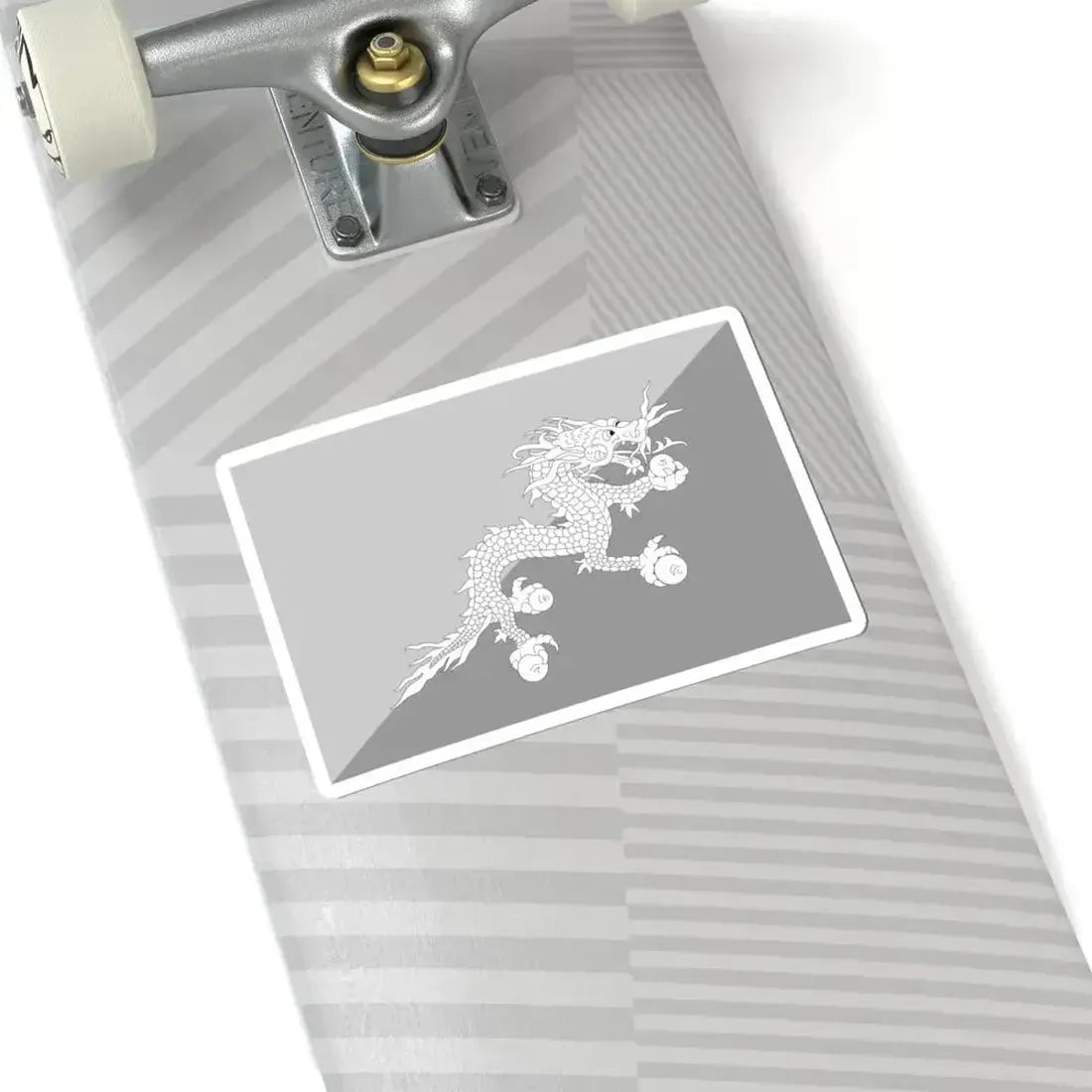Flag of Bhutan black and white variant 2 (Bhutan) STICKER Vinyl Kiss-Cut Decal - The Sticker Space
