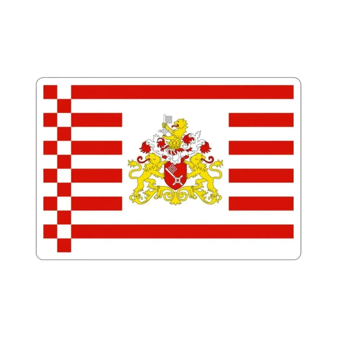 Flag of Bremen with flag arms Germany STICKER Vinyl Die-Cut Decal - The Sticker Space