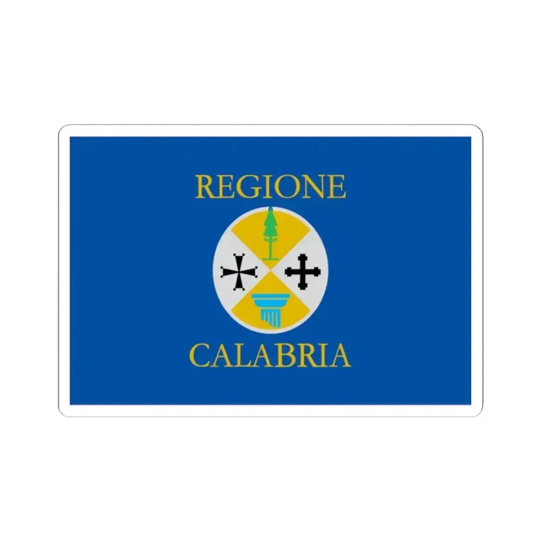 Flag of Calabria Italy - STICKER Vinyl Kiss-Cut Decal - The Sticker Space