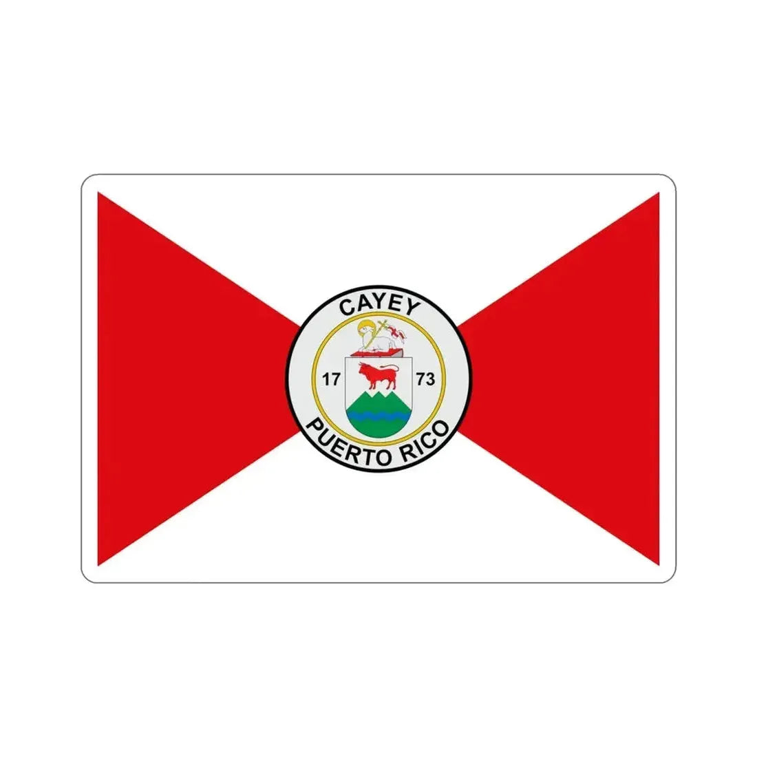 Flag of Cayey Puerto Rico STICKER Vinyl Die-Cut Decal - The Sticker Space