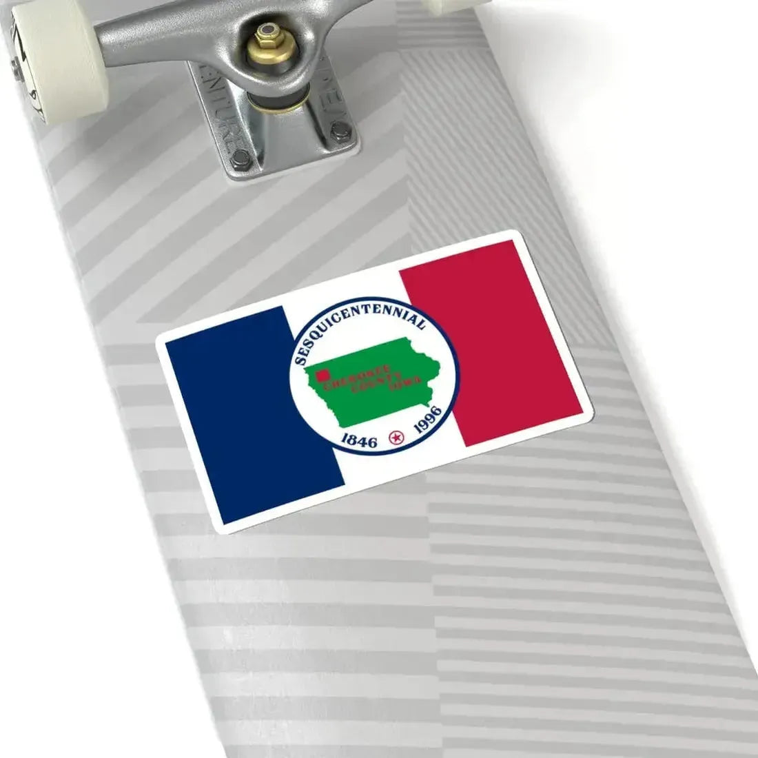 Flag of Cherokee County Iowa Sesquicentennial (United States) STICKER Vinyl Kiss-Cut Decal - The Sticker Space