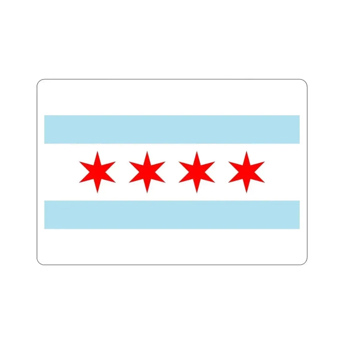 Flag of Chicago Illinois USA STICKER Vinyl Die-Cut Decal - The Sticker Space