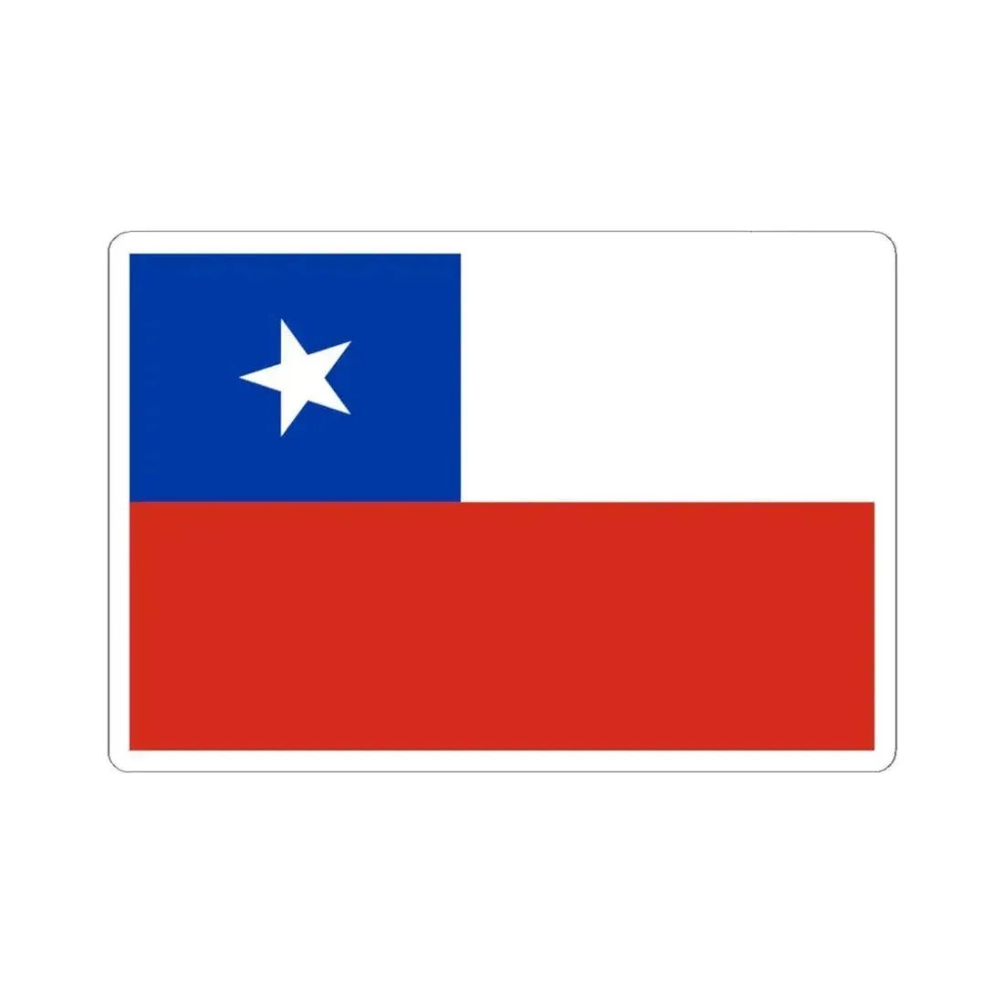 Flag of Chile Rectangular canton variant 2 (Chile) STICKER Vinyl Kiss-Cut Decal 6 Inch White - The Sticker Space