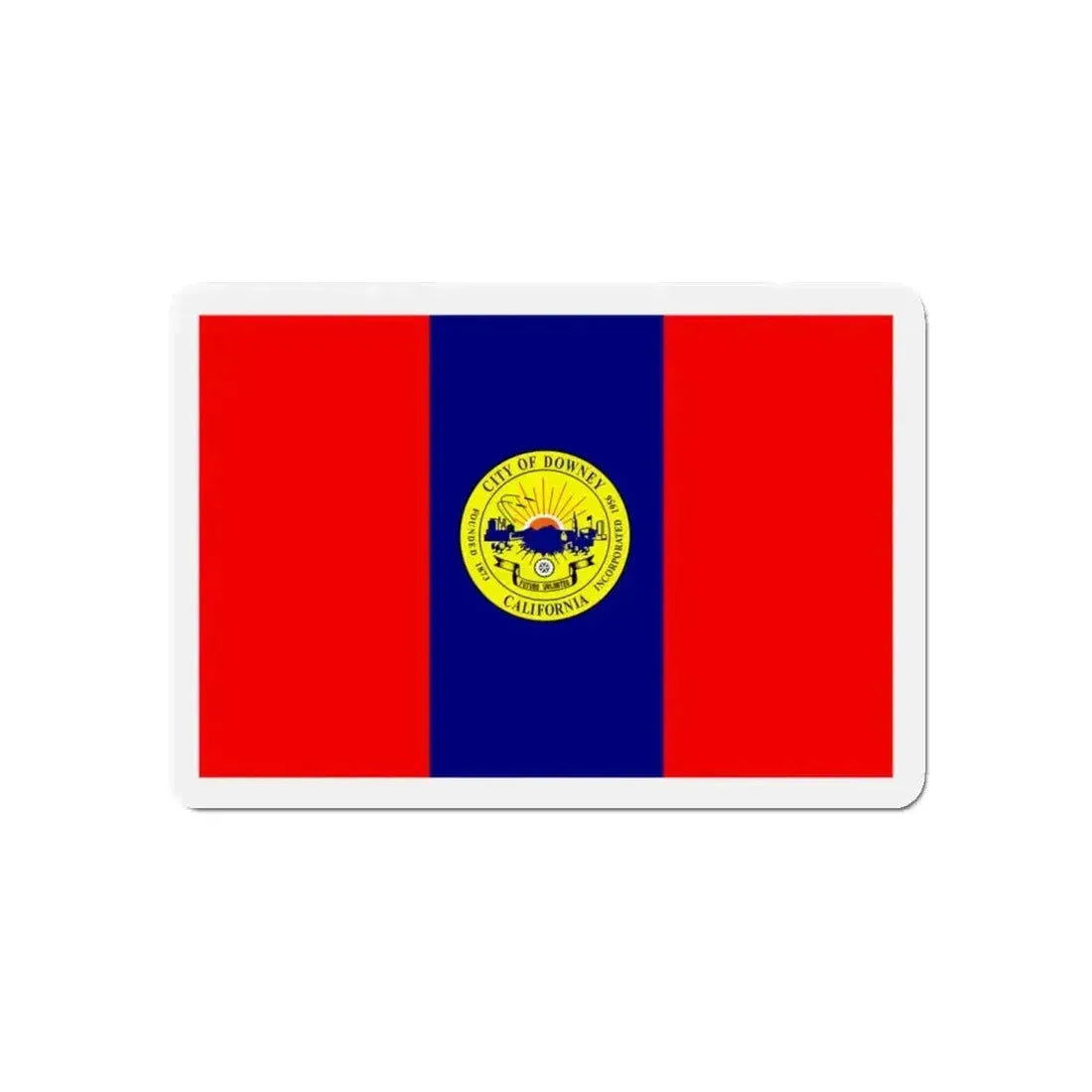Flag of Downey California - Refrigerator Magnet - The Sticker Space