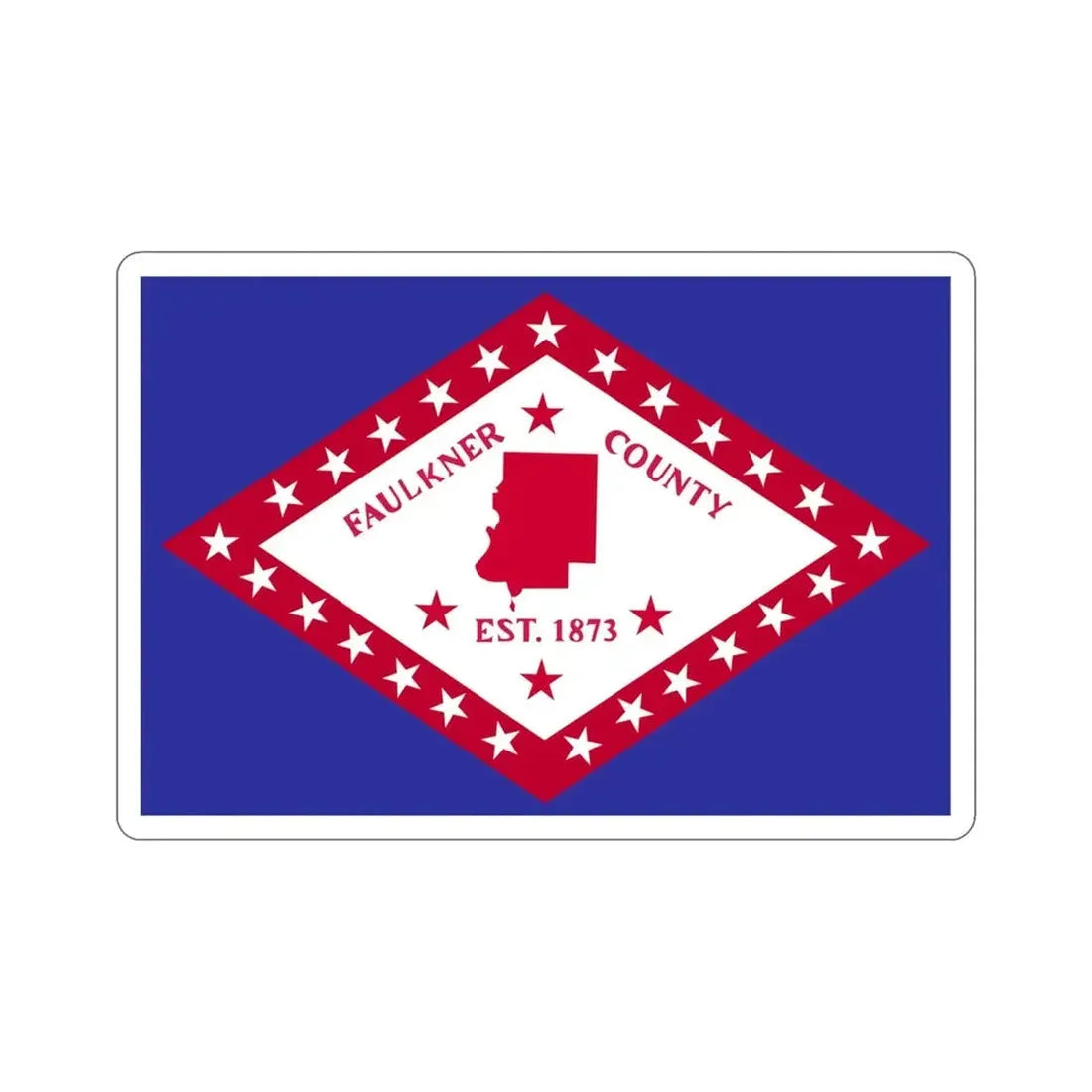 Flag of Faulkner County Arkansas STICKER Vinyl Die-Cut Decal - The Sticker Space