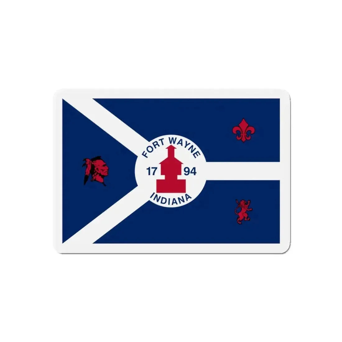 Flag of Fort Wayne Indiana - Refrigerator Magnet - The Sticker Space