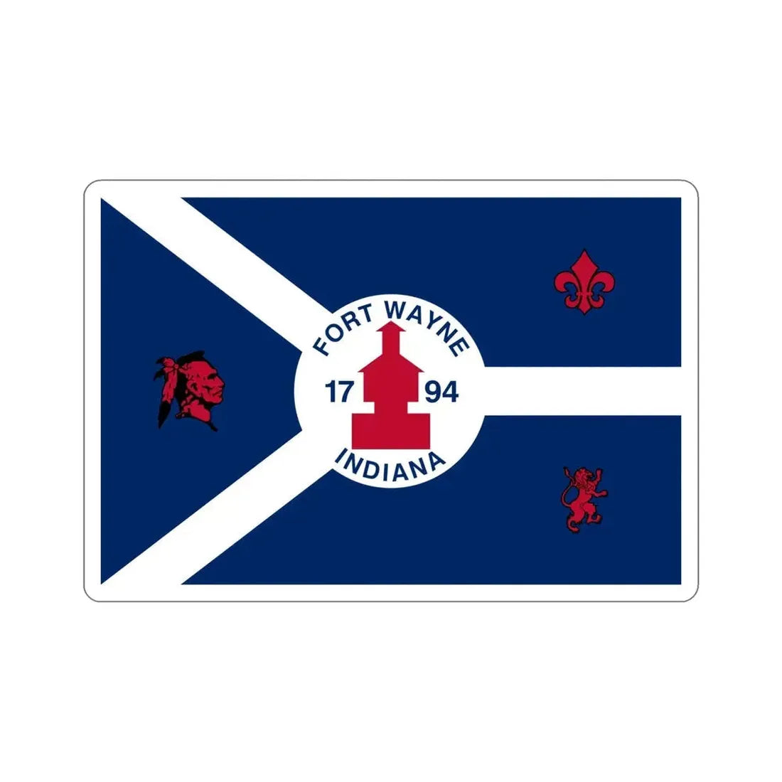 Flag of Fort Wayne Indiana USA STICKER Vinyl Die-Cut Decal - The Sticker Space