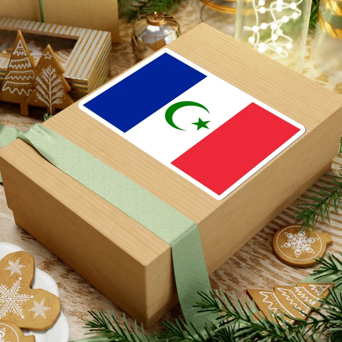 Flag of France with Islam symbol (France) STICKER Vinyl Kiss-Cut Decal - The Sticker Space