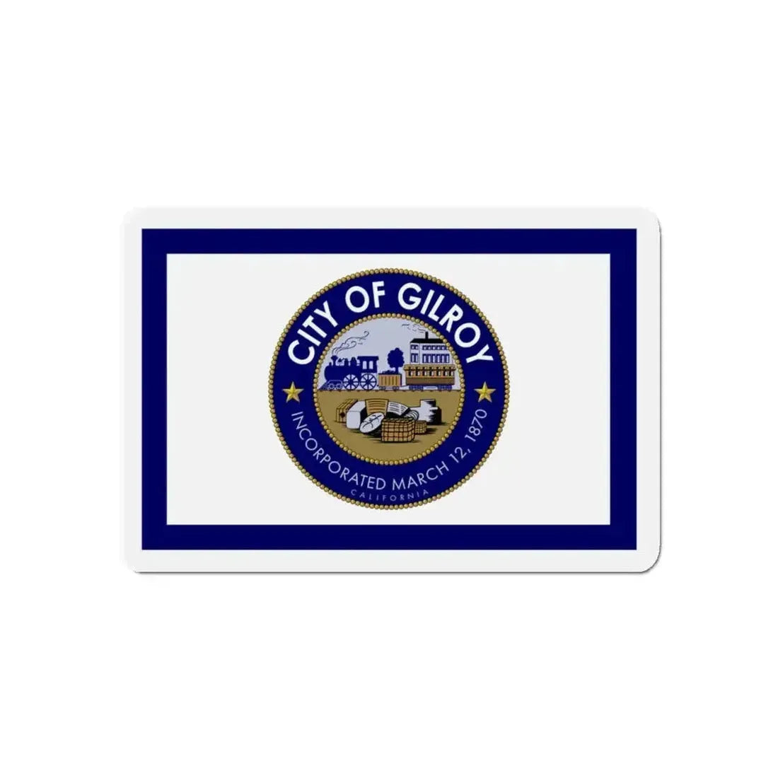 Flag of Gilroy California - Refrigerator Magnet - The Sticker Space