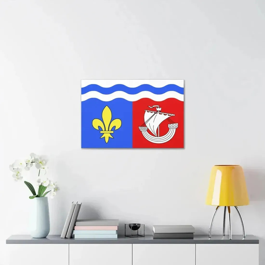 Flag of Hauts de Seine France 2 - Canvas Wall Art - The Sticker Space