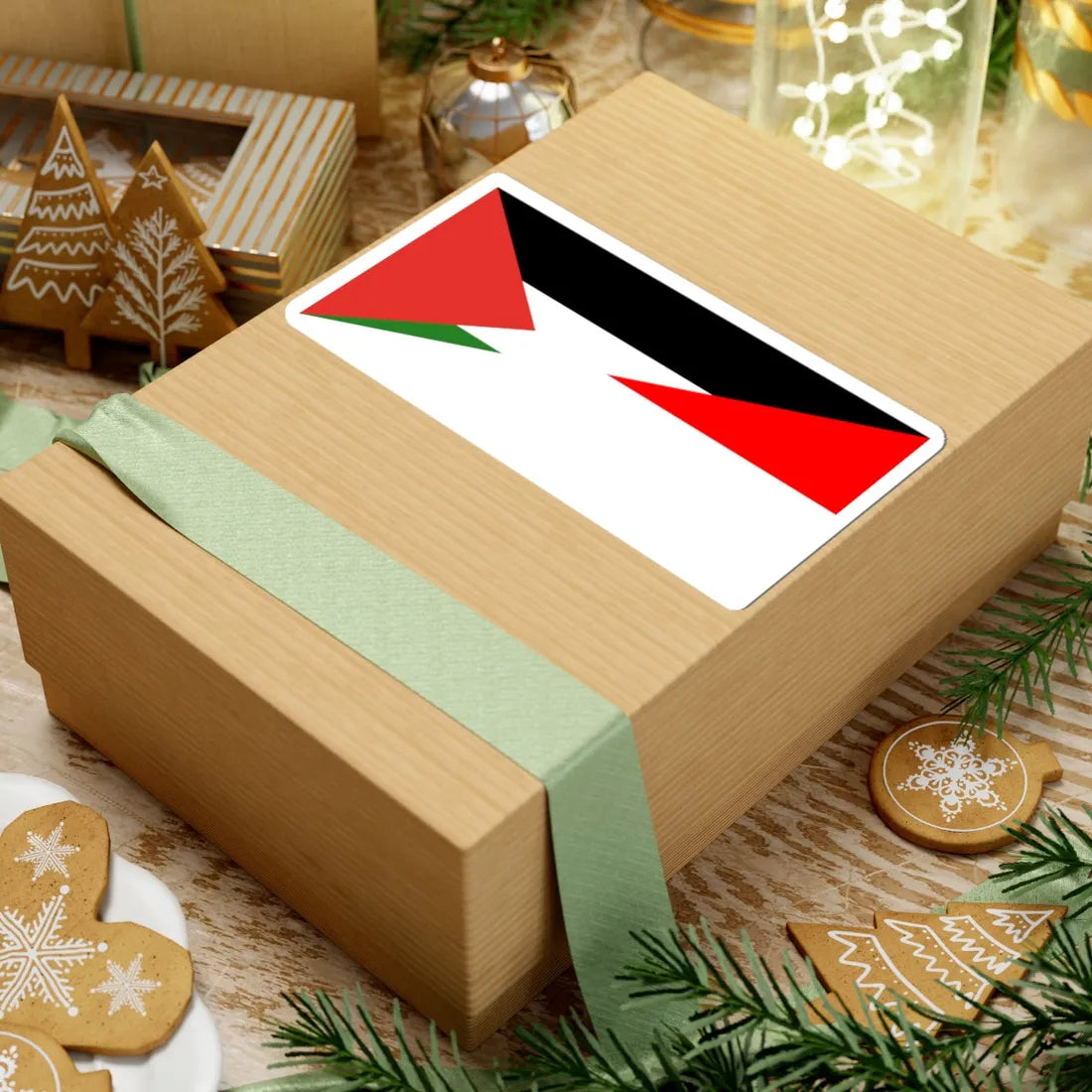 Flag of Indonesia and Palestine (Indonesia) STICKER Vinyl Kiss-Cut Decal - The Sticker Space