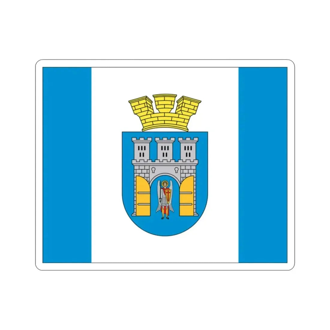 Flag of Ivano Frankivsk Ukraine STICKER Vinyl Die-Cut Decal - The Sticker Space