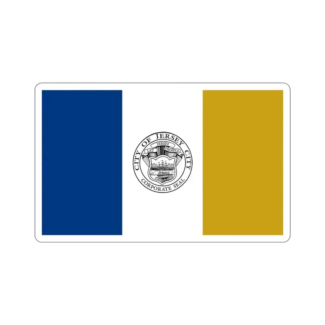 Flag of Jersey City USA STICKER Vinyl Die-Cut Decal - The Sticker Space