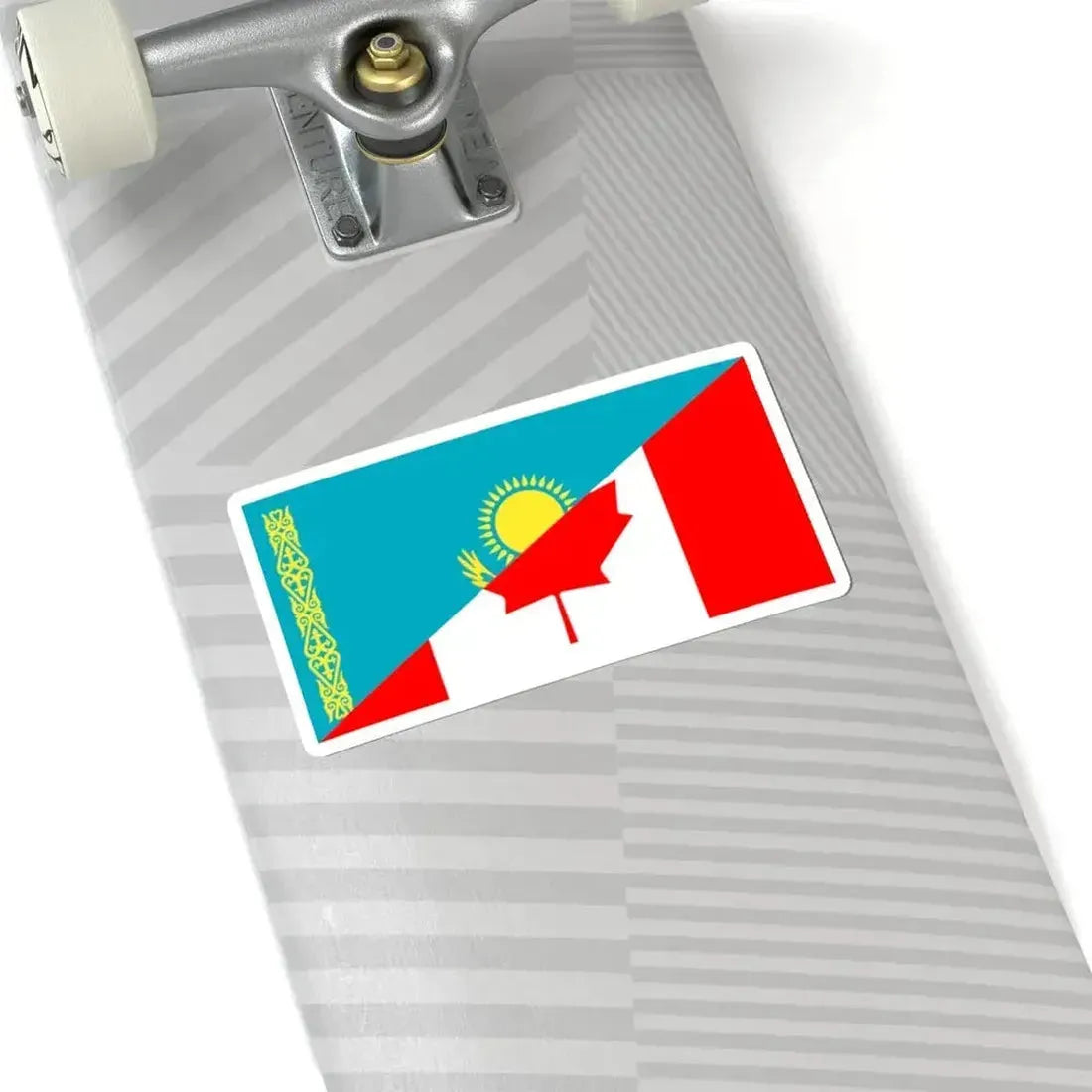 Flag of Kazakhstan and Canada (Canada) STICKER Vinyl Kiss-Cut Decal - The Sticker Space