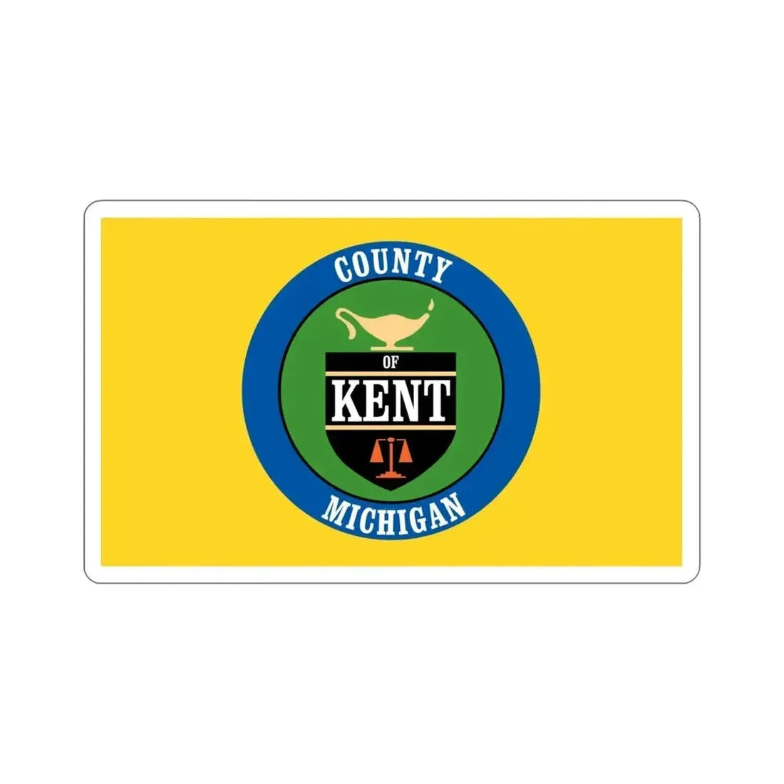 Flag of Kent County Michigan STICKER Vinyl Die-Cut Decal - The Sticker Space