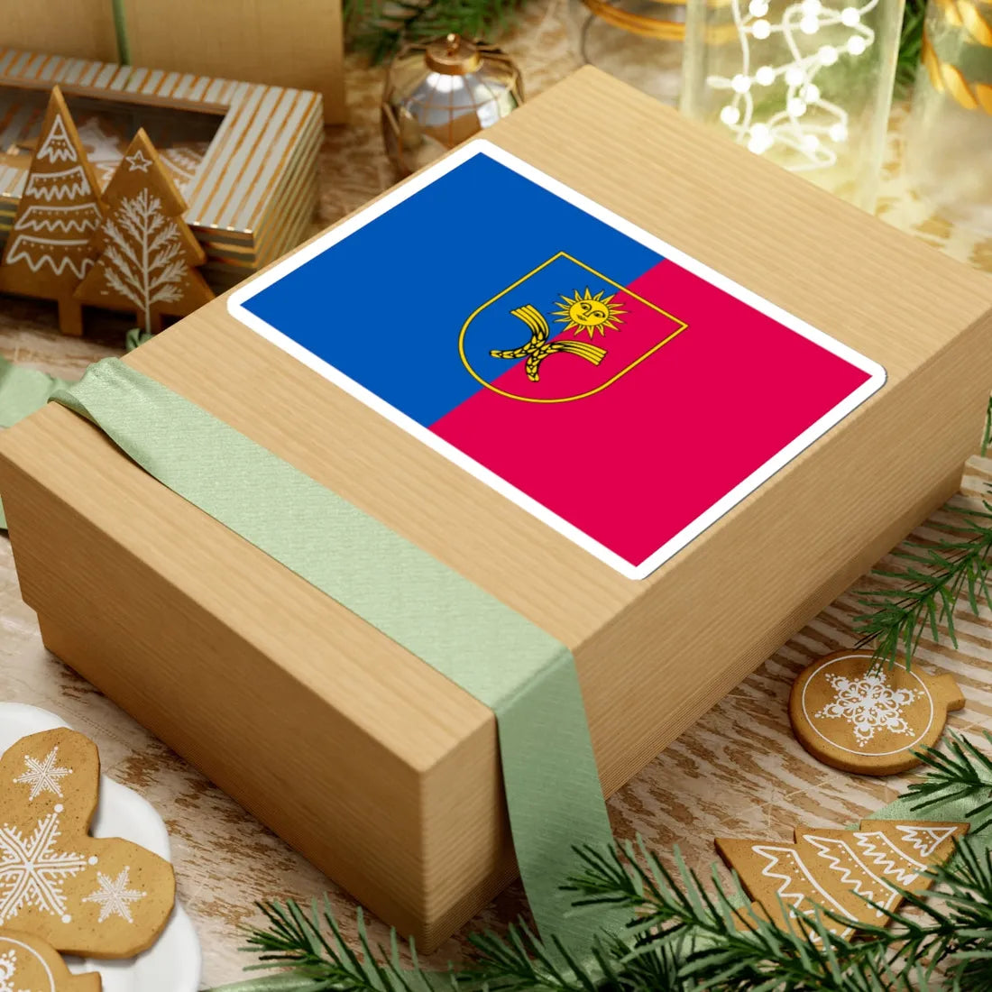 Flag of Khmelnytskyi Oblast (Ukraine) STICKER Vinyl Kiss-Cut Decal - The Sticker Space