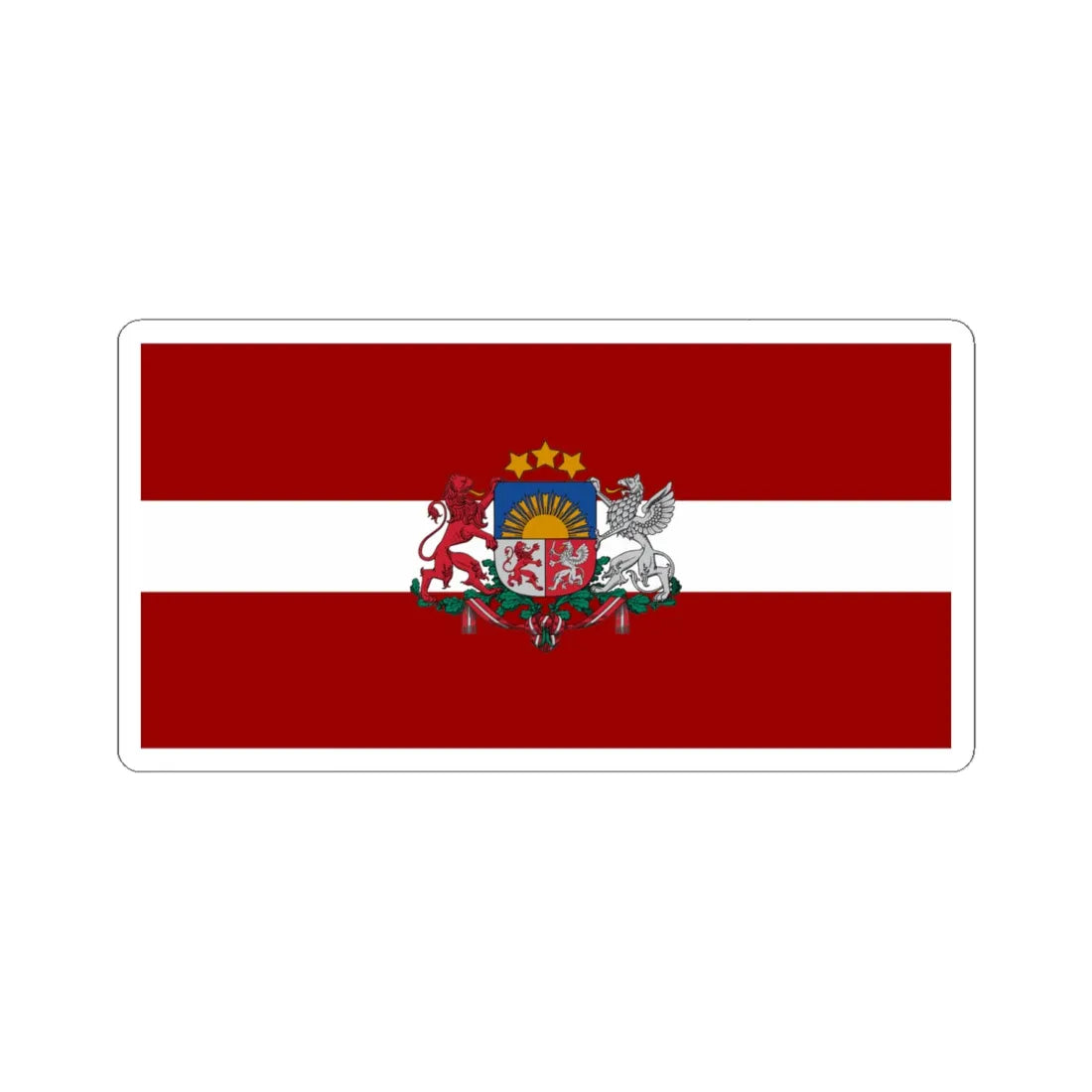 Flag of Latvia with coat of arms (Latvia) STICKER Vinyl Kiss-Cut Decal - The Sticker Space