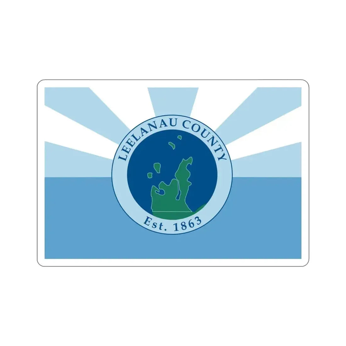 Flag of Leelanau County Michigan STICKER Vinyl Die-Cut Decal - The Sticker Space