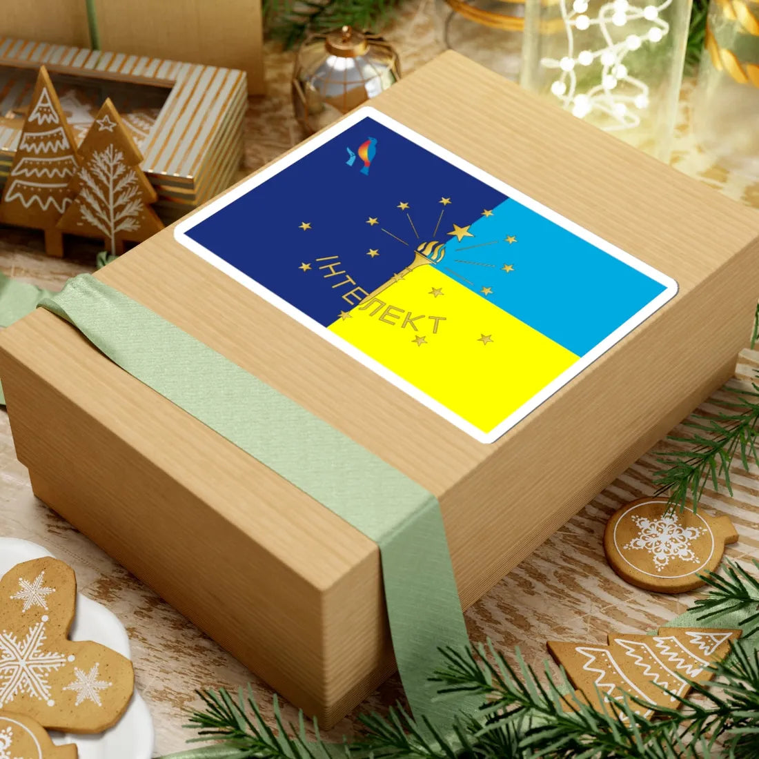 Flag of Lyceum Intellect Kyiv Ukraine (Ukraine) STICKER Vinyl Kiss-Cut Decal - The Sticker Space