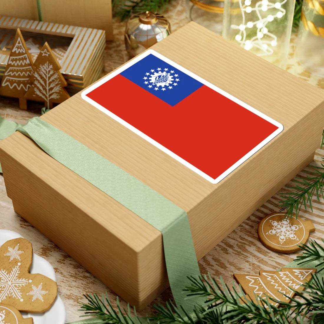 Flag of Myanmar 1974-2010 (Myanmar) STICKER Vinyl Kiss-Cut Decal - The Sticker Space