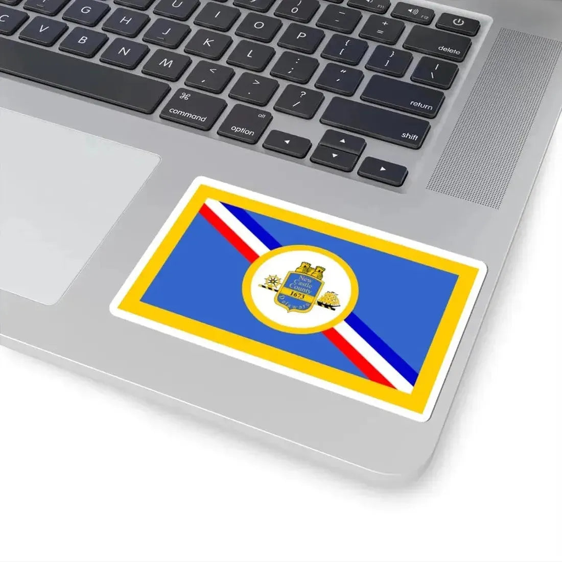 Flag of New Castle County Delaware (United States) STICKER Vinyl Kiss-Cut Decal - The Sticker Space