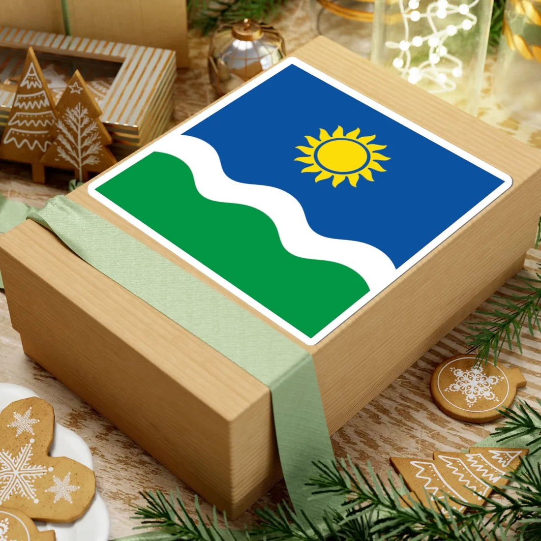 Flag of Novohryhorivka Novoukrainka Raion (Ukraine) STICKER Vinyl Kiss-Cut Decal - The Sticker Space