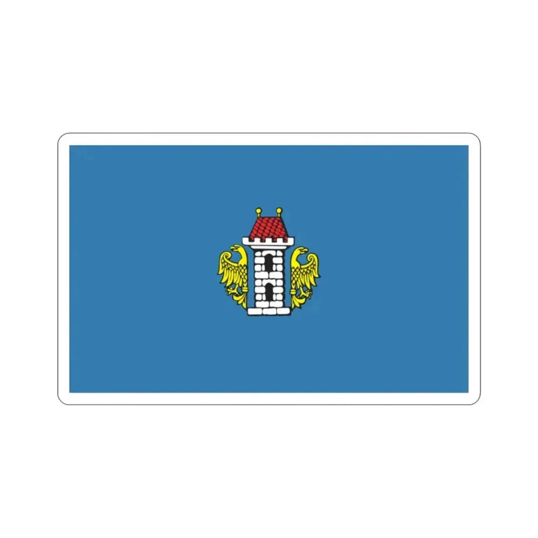 Flag of Oświęcim Poland STICKER Vinyl Die-Cut Decal - The Sticker Space