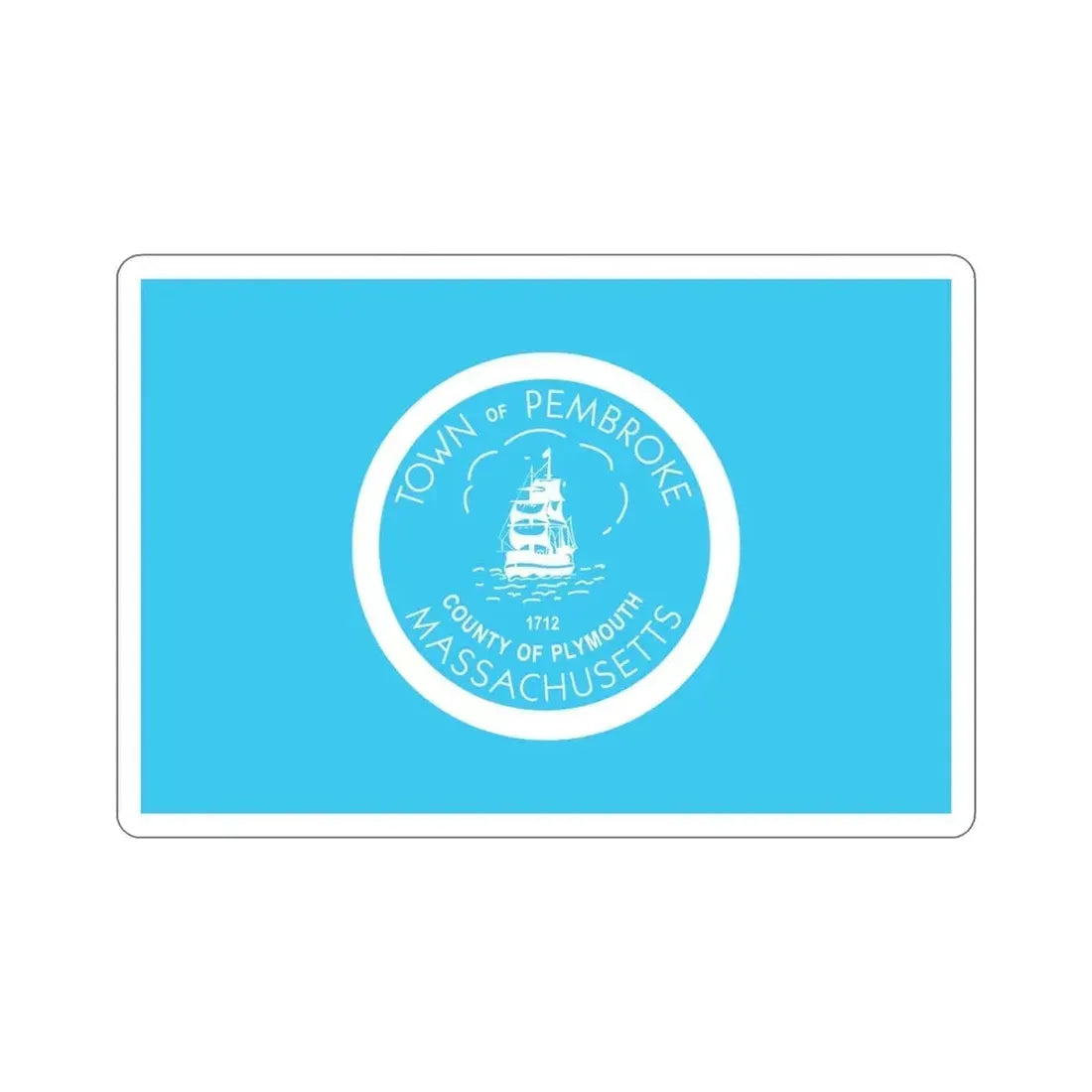 Flag of Pembroke Massachusetts USA STICKER Vinyl Die-Cut Decal - The Sticker Space