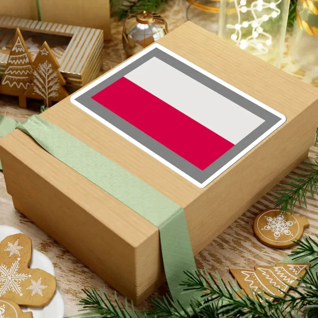 Flag of Poland-grey bg (Poland) STICKER Vinyl Kiss-Cut Decal - The Sticker Space