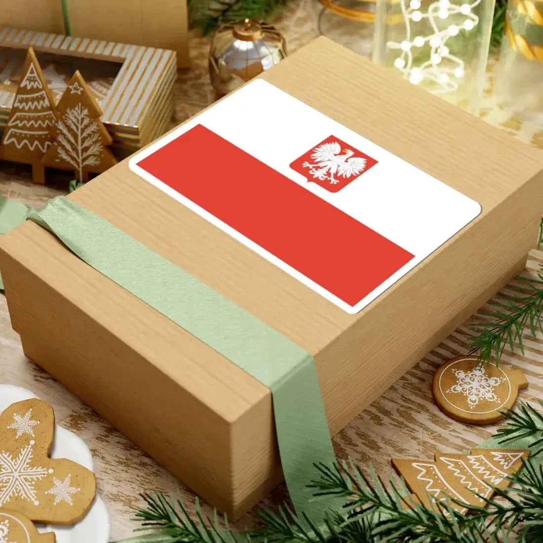 Flag of Poland with coat of arms 1955-1980 (Poland) STICKER Vinyl Kiss-Cut Decal - The Sticker Space