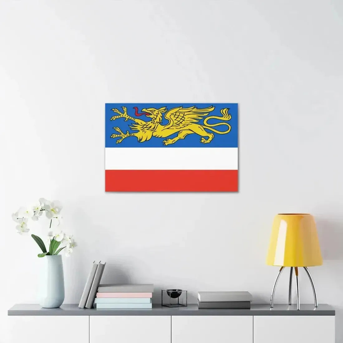 Flag of Rostock 2 Germany - Canvas Wall Art - The Sticker Space