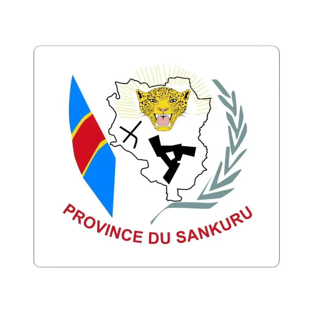 Flag of Sankuru Province (Congo) STICKER Vinyl Kiss-Cut Decal 6 Inch White - The Sticker Space