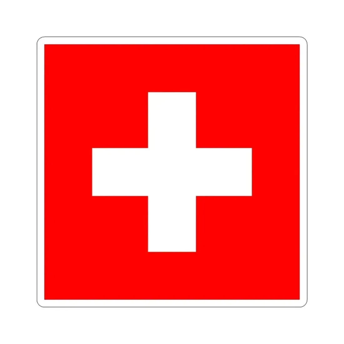 Flag of Switzerland STICKER Vinyl Die-Cut Decal - The Sticker Space