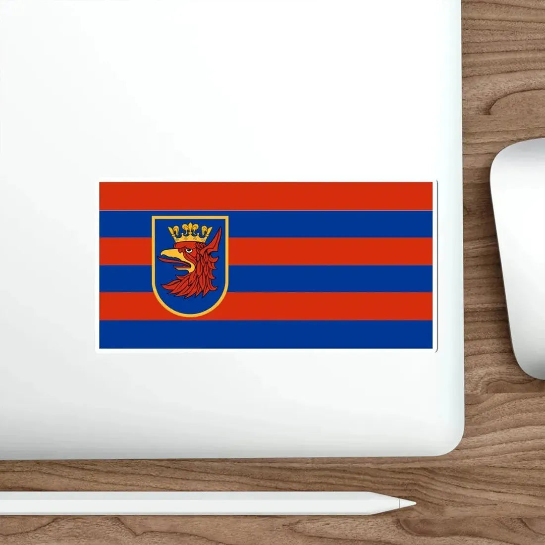 Flag of Szczecin Poland STICKER Vinyl Die-Cut Decal - The Sticker Space